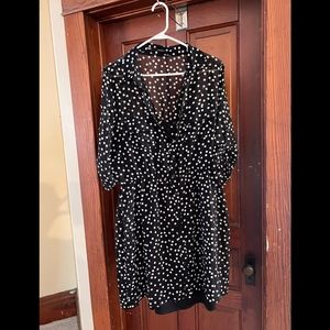 Maurices size XL black polkadot dress